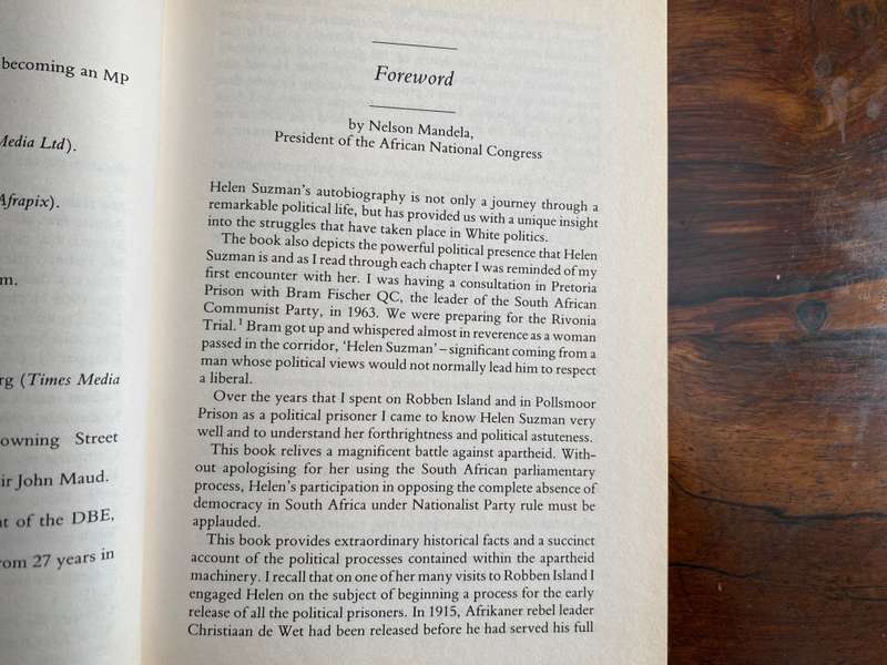HELEN SUZMAN, In No Uncertain Terms. Hardcover with DJ.
