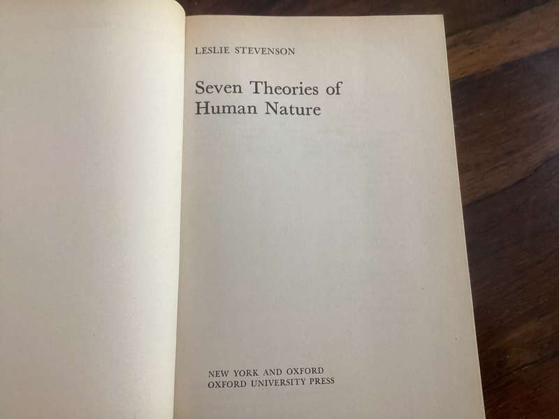 Seven Theories of Human Nature. Paperback in a Good+ condition.