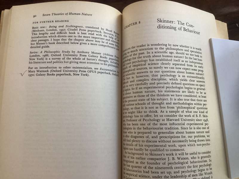 Seven Theories of Human Nature. Paperback in a Good+ condition.