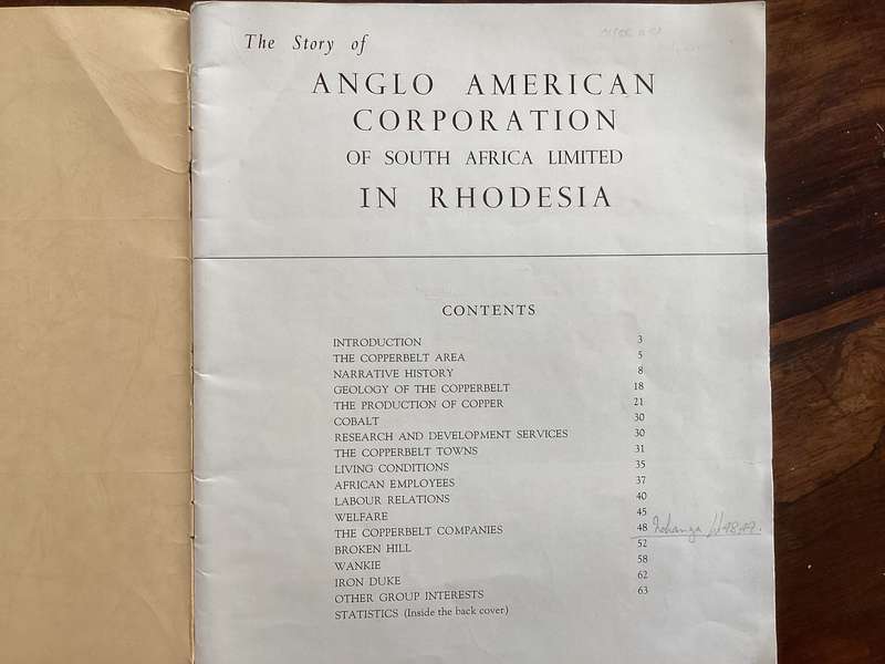 Rhodesia: Anglo American Corporation (The Story of). Large sized booklet.