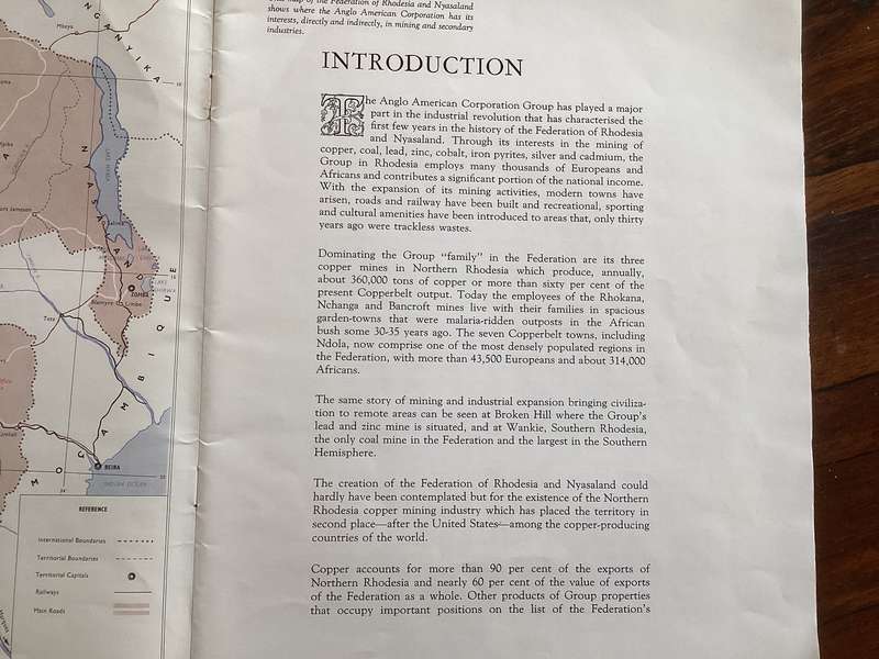 Rhodesia: Anglo American Corporation (The Story of). Large sized booklet.