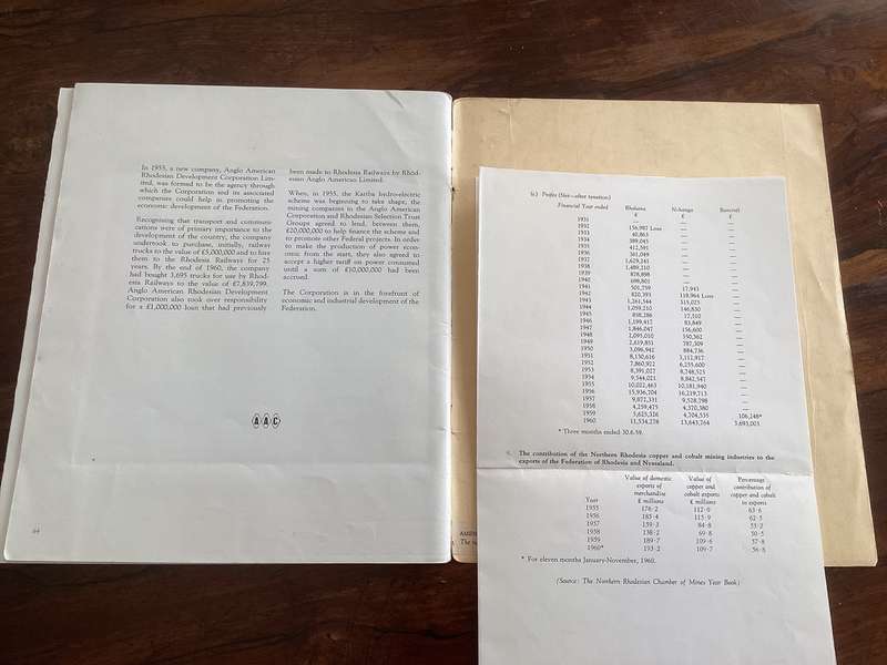 Rhodesia: Anglo American Corporation (The Story of). Large sized booklet.