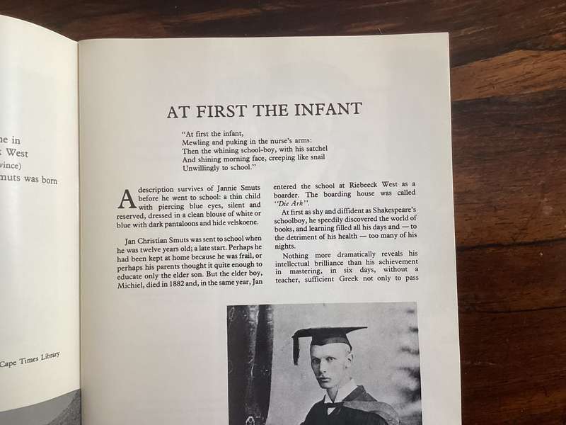 ONE MAN IN HIS TIME. Biographical booklet on Jan Christian Smuts. Illustrated in V Good condition