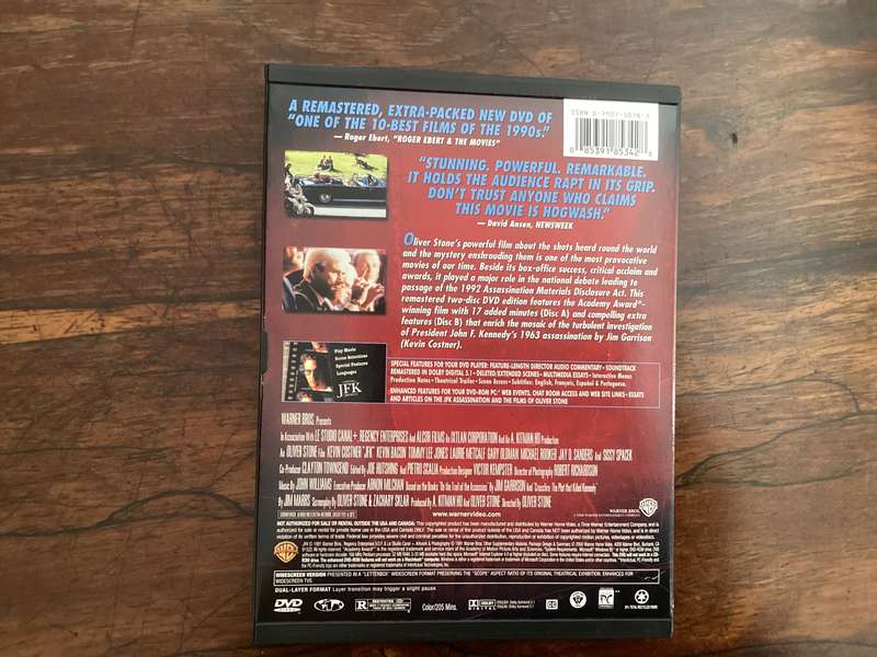JFK an OLIVER STONE collection. Starring Kevin Costner. Excellent condition.