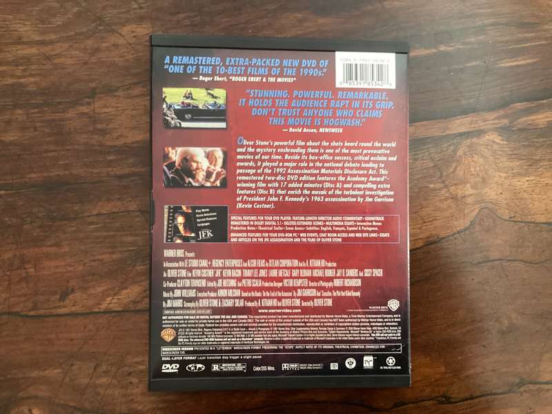 JFK an OLIVER STONE collection. Starring Kevin Costner. Excellent condition.