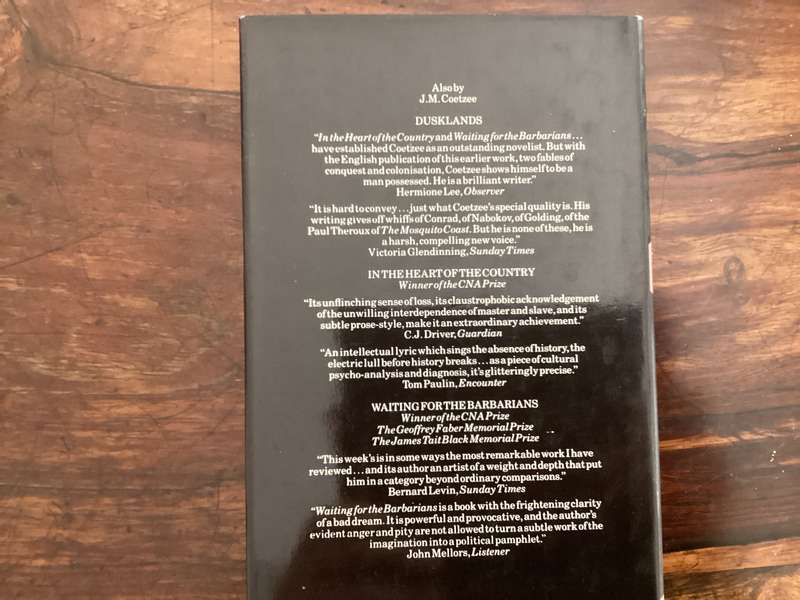 LIFE & TIMES OF MICHAEL K. HARDCOVER by J M COETZEE. Excellent condition.