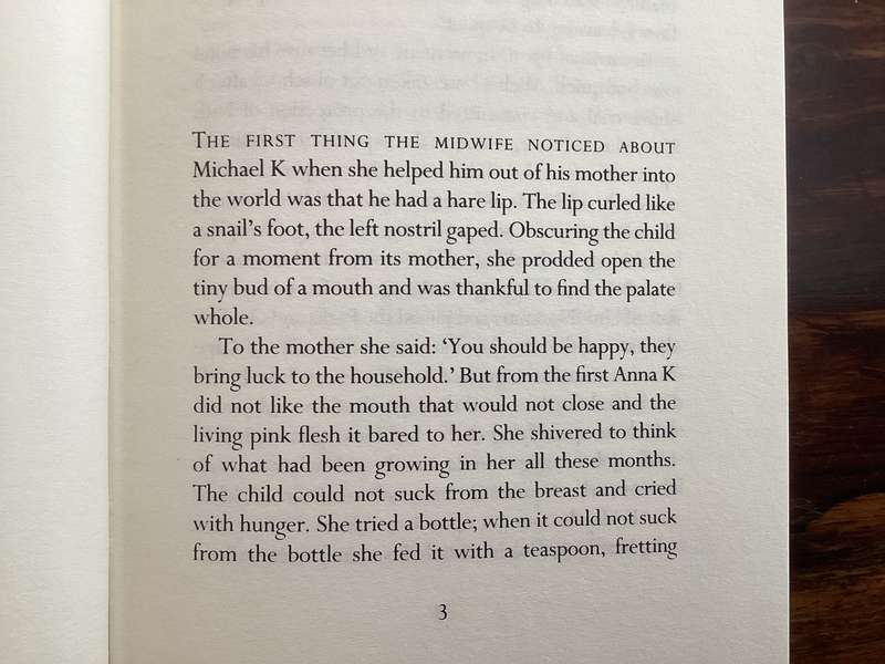 LIFE & TIMES OF MICHAEL K. HARDCOVER by J M COETZEE. Excellent condition.