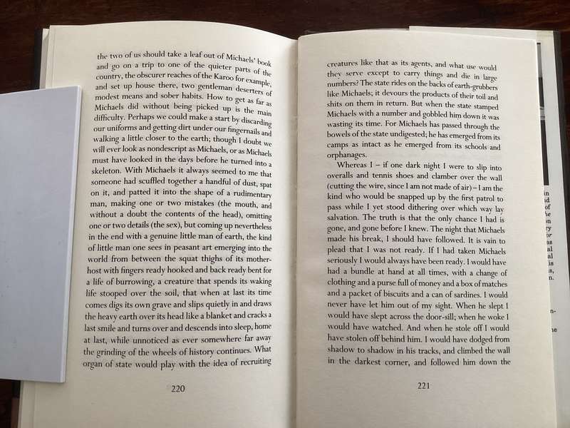 LIFE & TIMES OF MICHAEL K. HARDCOVER by J M COETZEE. Excellent condition.