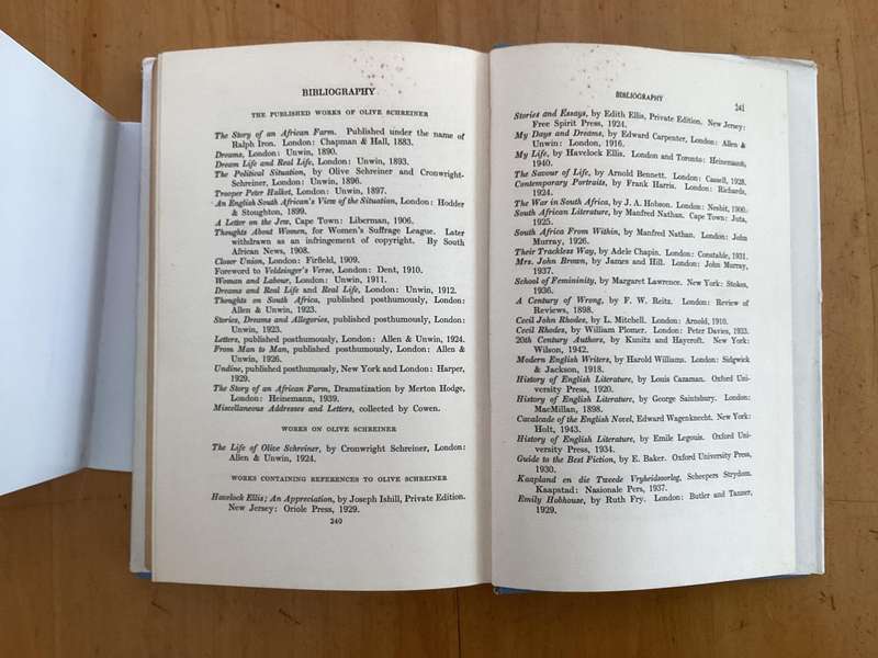 OLIVE SCHREINER, NOT WITHOUT HONOUR. (1948?) Hardcover with dustjacket.