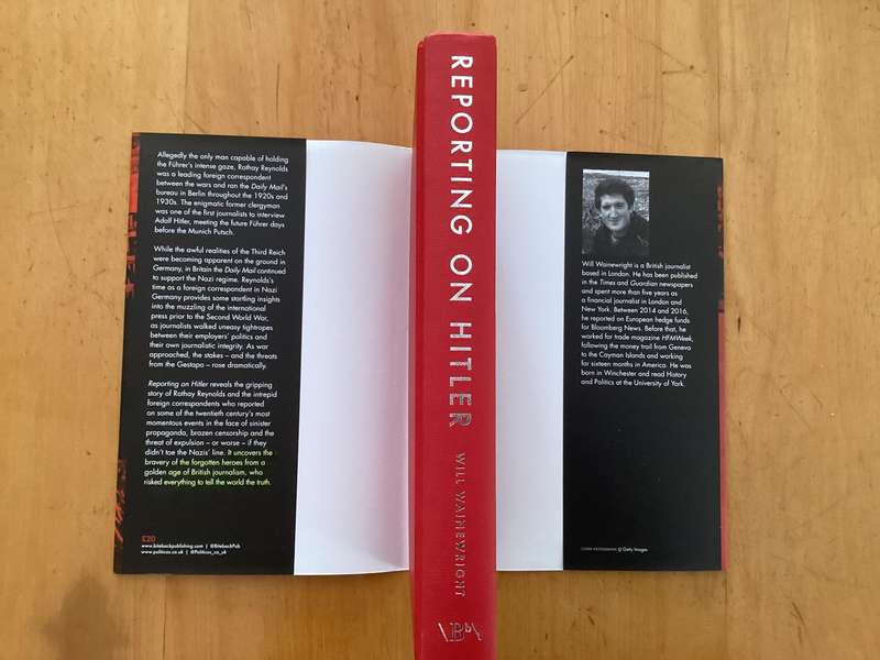 REPORTING ON HITLER. By Will Wainewright. Hardcover in an excellent condition.
