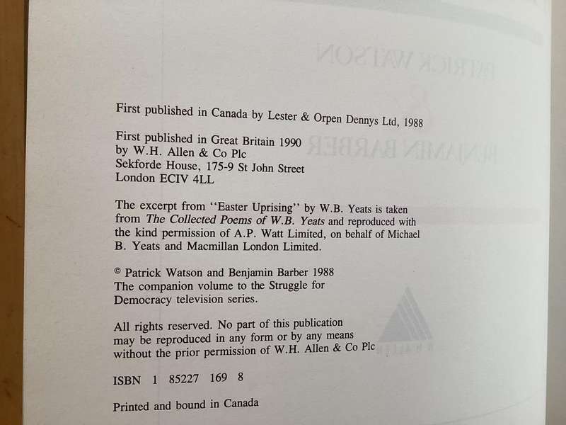 The Struggle For DEMOCRACY. Hardcover coffee-table book. V Good condition.