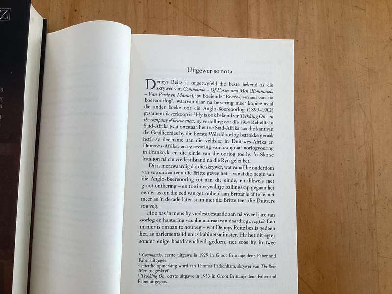 GEEN UITSPAN by Deneys Reitz. Afrikaans Paperback New Edition 2019. Excellent condition.
