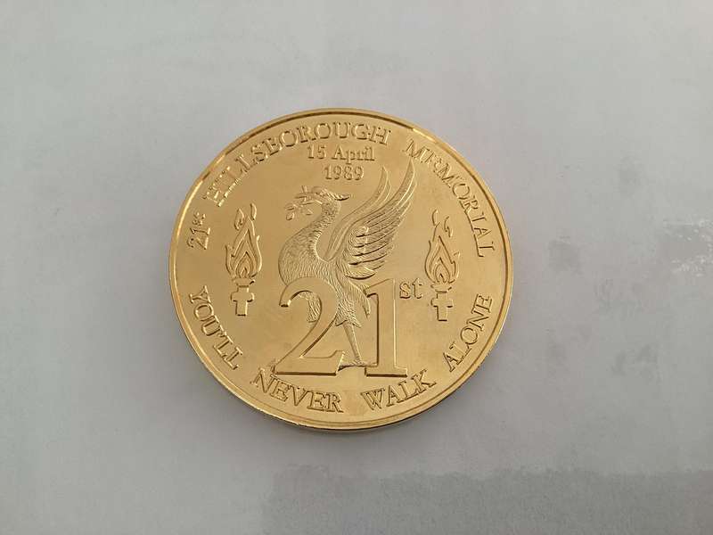LIVERPOOL FC. 21st anniversary commemorative medal  (dedicated to the 96).