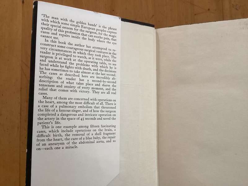 MEN WITH GOLDEN HANDS. A book of surgical miracles, by E.H.G. Lutz. (1955).