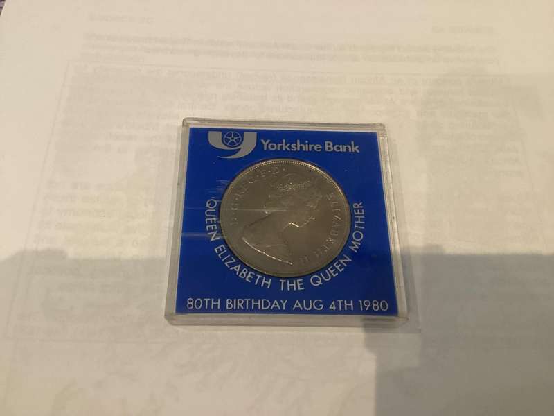 QUEEN MOTHER Commemorative coin, issued by Yorkshire Bank on her 80th birthday.