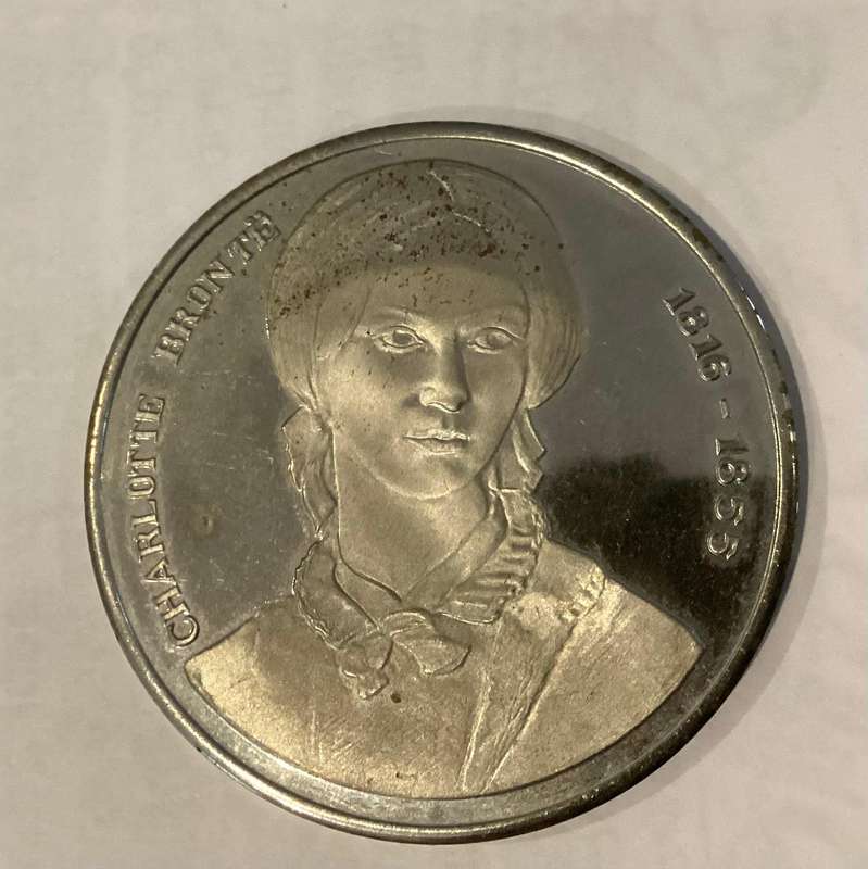 CHARLOTTE BRONTE (Bronte Parsonage) commemorative birthdate medal.