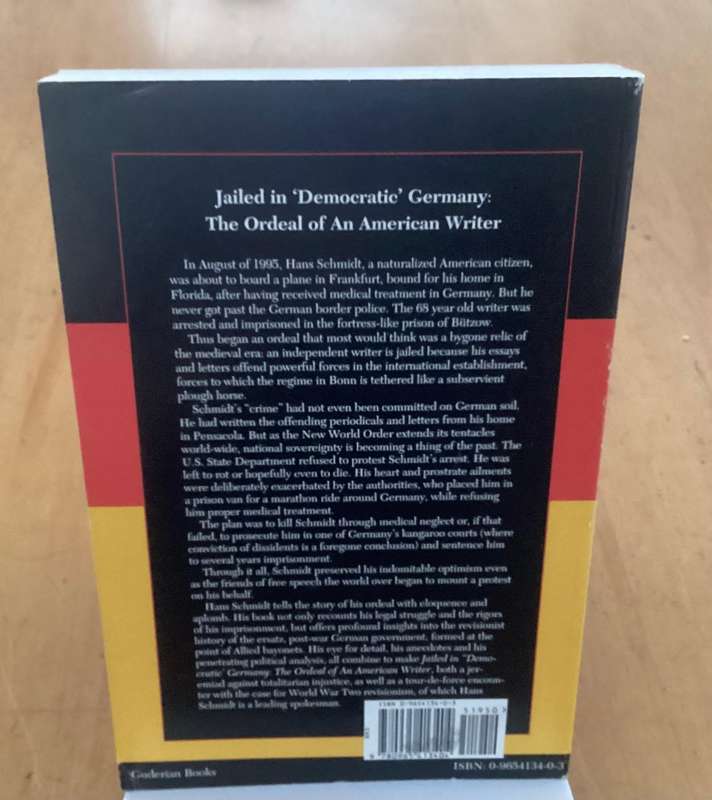 JAILED IN DEMOCRATIC GERMANY. The Ordeal of an American Writer. Paperback, excellent condition.