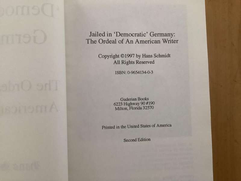 JAILED IN DEMOCRATIC GERMANY. The Ordeal of an American Writer. Paperback, excellent condition.