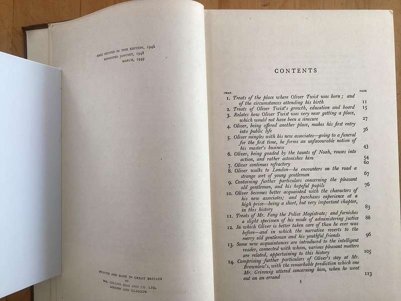 OLIVER TWIST by Charles Dickens. (1949-52 edition). Hardcover in a VGood age-related condition.