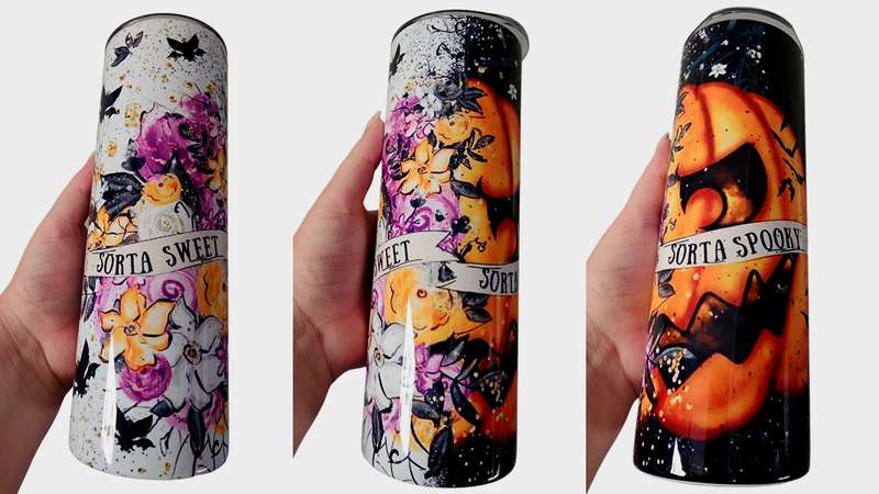 Sorta Sweet Sorta Spooky Pumpkin Stainless Steel Tumbler With Straw