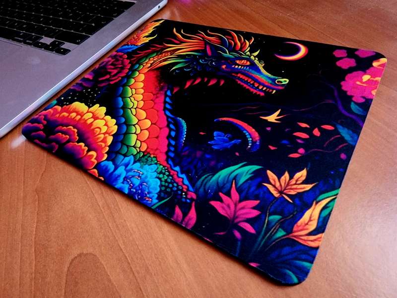 Colourful Dragon Square Mousepad