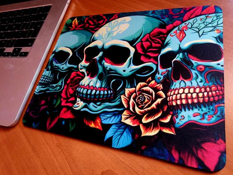 Skulls & Roses Square Mousepad