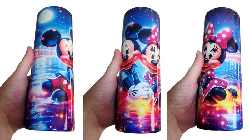 Mickey & Minnie Mouse Stainless Steel Tumbler With Straw