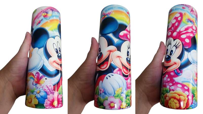 Mickey & Minnie Mouse Stainless Steel Tumbler With Straw