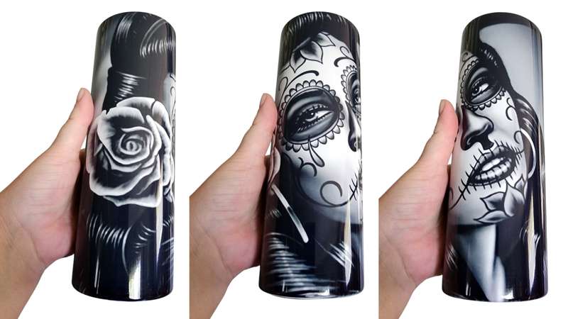 Day Of The Dead Stainless Steel Tumbler With Straw