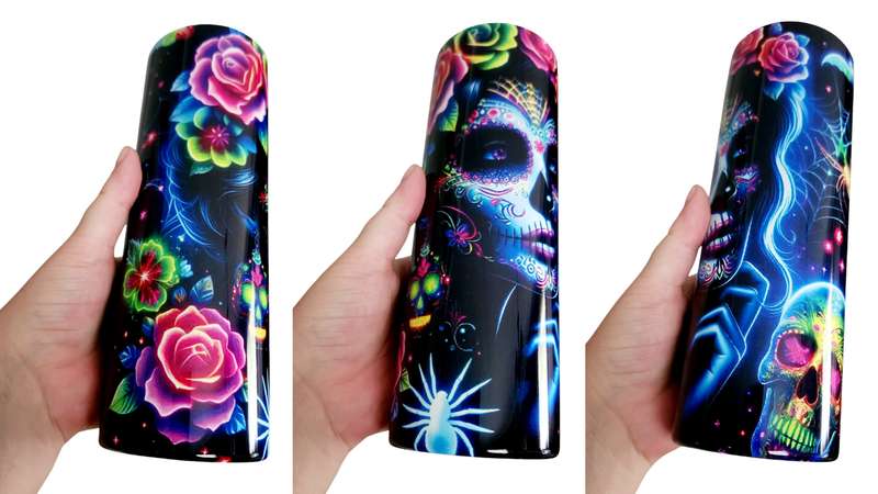 Electric Totem Stainless Steel Tumbler With Straw 600ml