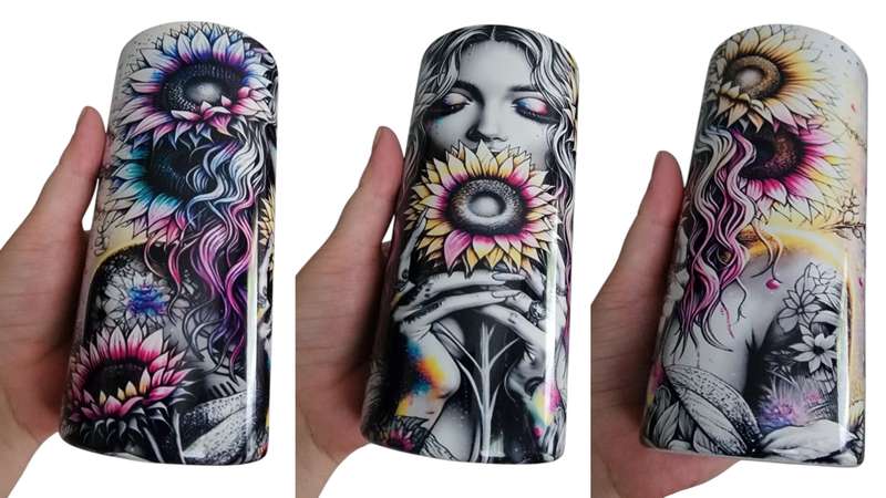 Sunflower Whisperer Stainless Steel Tumbler With Straw 440ml