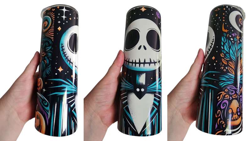 Jack Skellington Nightmare Before Christmas Stainless Steel Tumbler With Straw