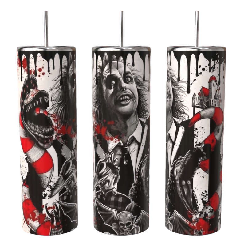 Beetlejuice Stainless Steel Tumbler With Straw