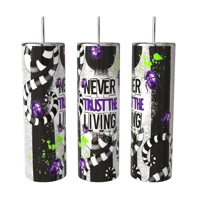 Beetlejuice Never Trust The Living Stainless Steel Tumbler With Straw