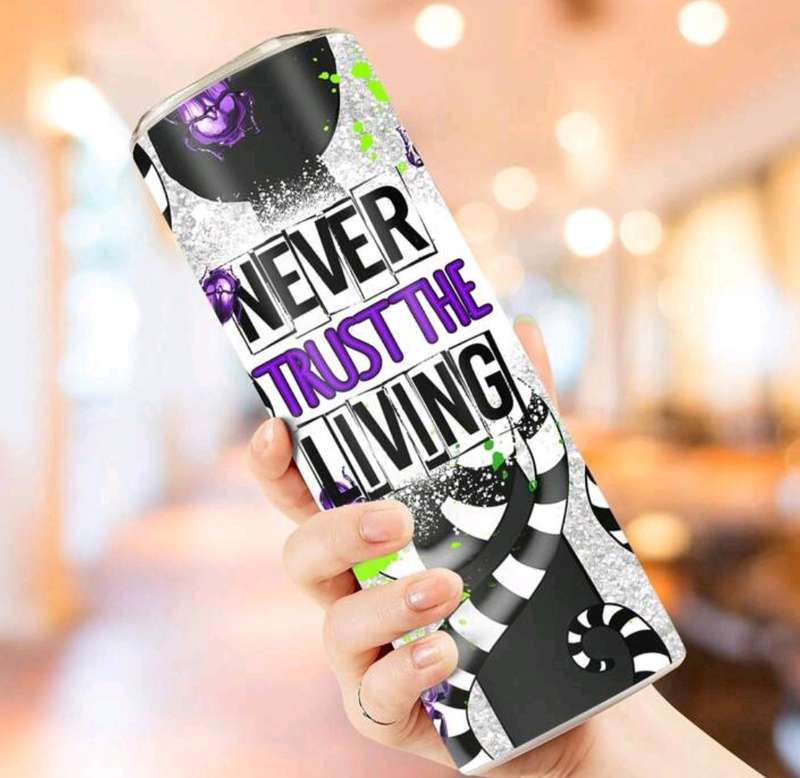 Beetlejuice Never Trust The Living Stainless Steel Tumbler With Straw