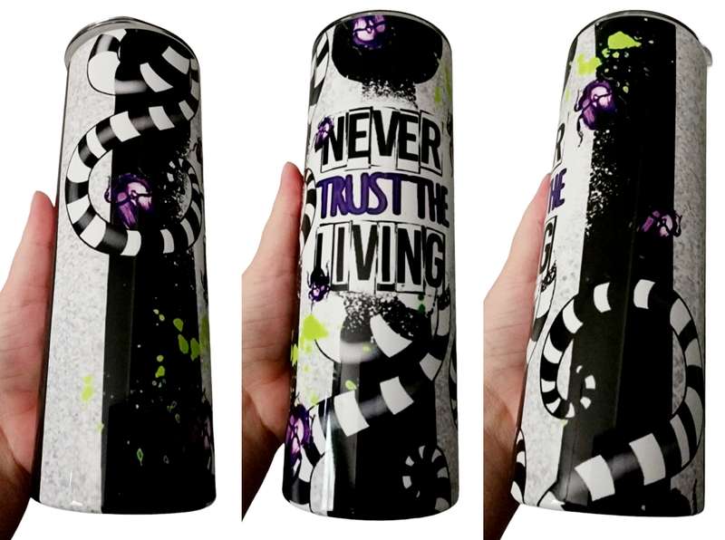 Beetlejuice Never Trust The Living Stainless Steel Tumbler With Straw