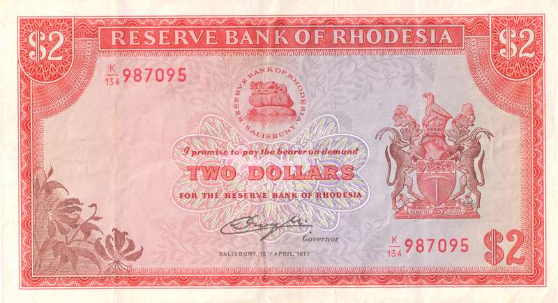 Higher Grade Reserve Bank of Rhodesia Banknotes