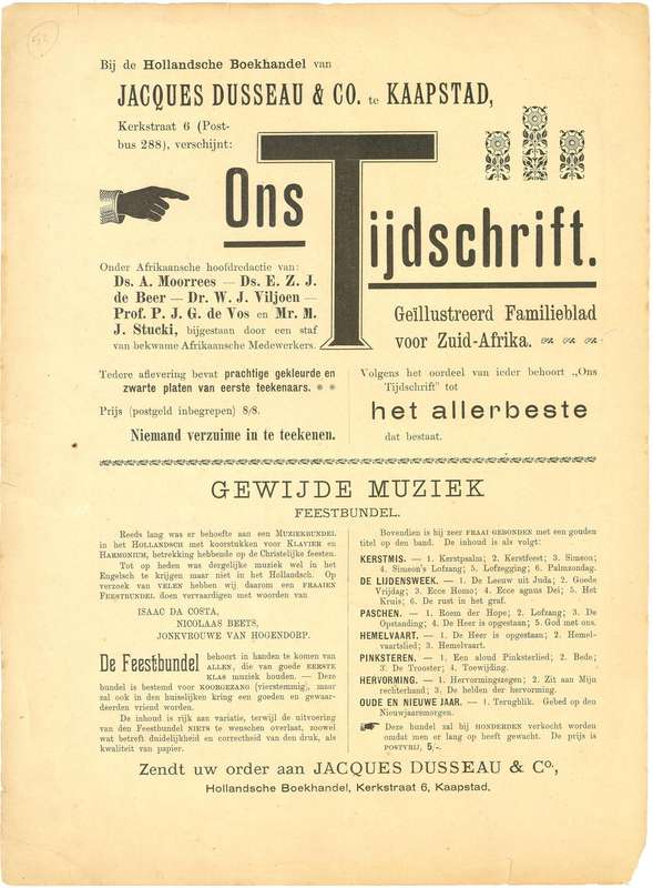 Afscheidsgroet van het Volk der Zuid-Afrikaansche Republiek aan Dr. Jameson