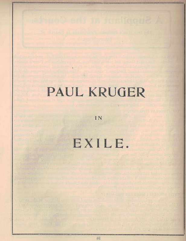 Met Paul Kruger in Europa