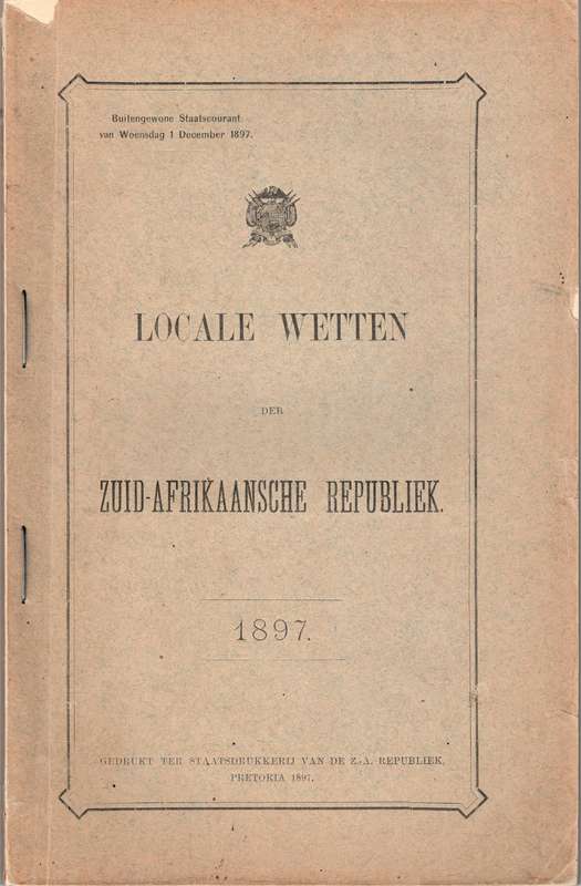 Locale Wetten der Zuid-Afrikaansche Republiek, + Wet No. 18, 1892