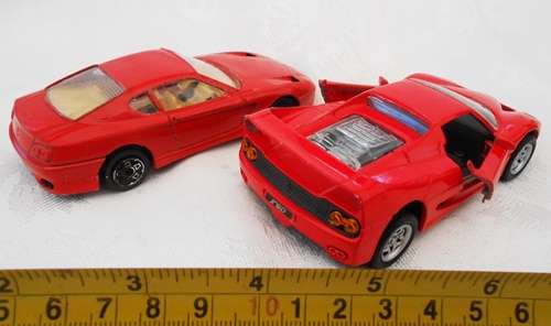 Burago red Ferrari456 GT 1:43 scale and Maisto Red Ferrari F50 1:39 two die-cast models