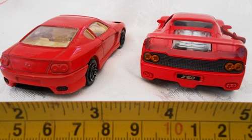 Burago red Ferrari456 GT 1:43 scale and Maisto Red Ferrari F50 1:39 two die-cast models