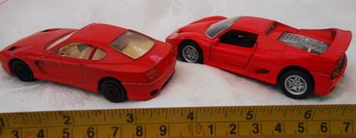 Burago red Ferrari456 GT 1:43 scale and Maisto Red Ferrari F50 1:39 two die-cast models