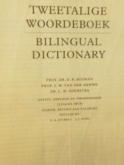Tweetalige Woordeboek Bilingual Dictionary
