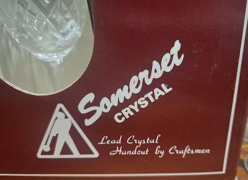 12 X Crystal Cherry glasses ( boxed )