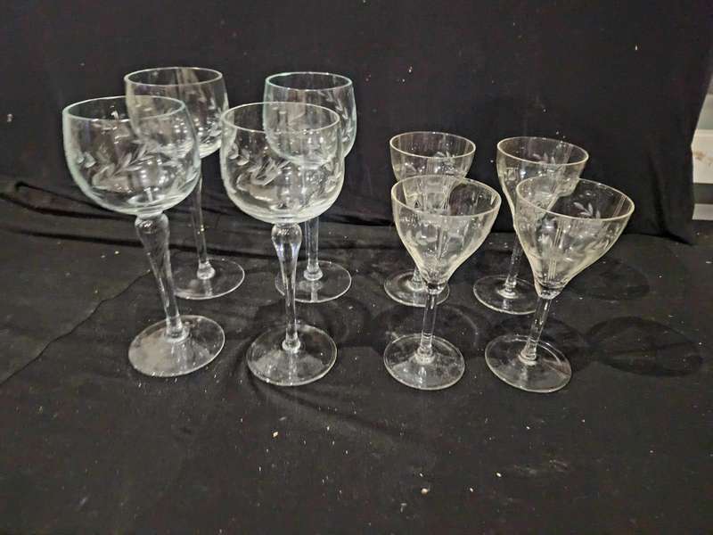 8 x crystal glasses ( 4 +4)