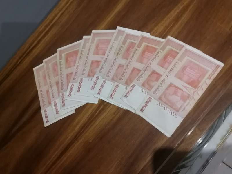 10 x 50 BILLION ZIMBABWE BANKNOTES