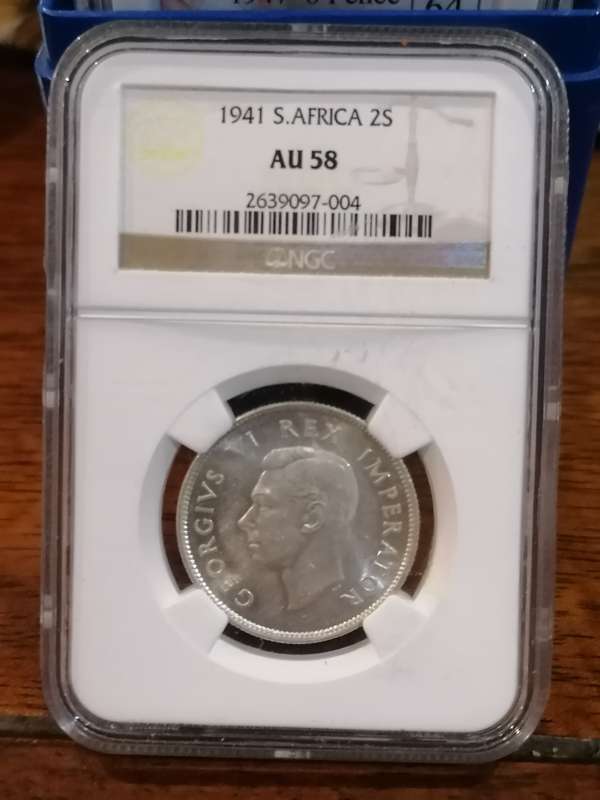 1941 UNION 2 SHILLING AU58