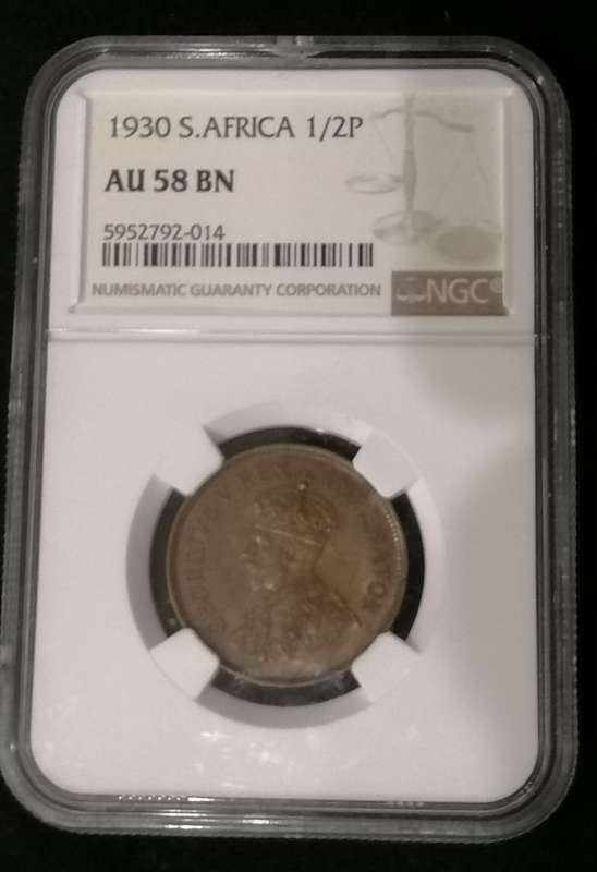 1930 UNION HALF PENNY (AU 58 ) key date