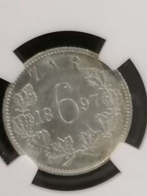 1897 ZAR SIXPENCE MS 62